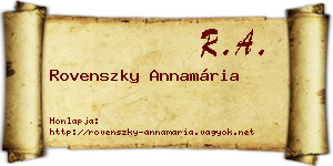Rovenszky Annamária névjegykártya