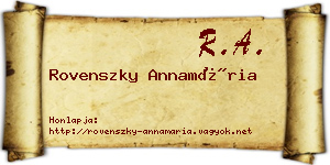 Rovenszky Annamária névjegykártya