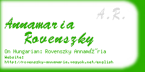 annamaria rovenszky business card